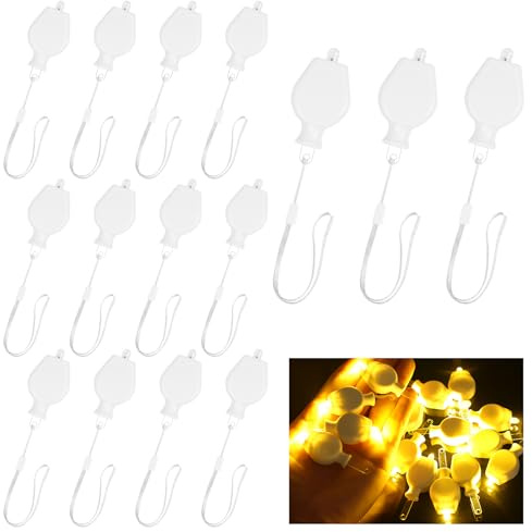 URAQT LED-ballonglampor, 15 st minilyktor, LED-papperslyktor Batteridrivna, LED-lampor Festdekoration för Halloween, jul, bröllop, fest (varmvitt)