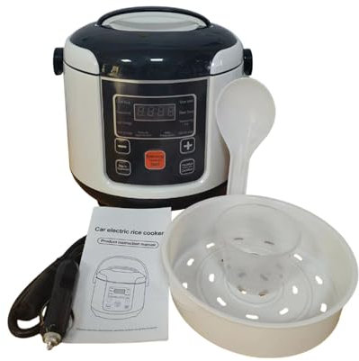 JISADER Olla arrocera para Coche, Olla arrocera eléctrica de 2L, contenedor de Alimentos Multiuso, Olla para Sopa, Viaje pequeño, Mantiene Caliente, Olla, 24V para Troncales