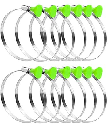 12pack 4 Inch Key Hose Clamp Key-Type Adjustable Stainless Steel Hose Clamps, dust collection hose clamps, air hose clamps, Pipe Clamp, Worm Gear Clamps, Dryer Vent Clamp, Thumb Screw Metal Clamp