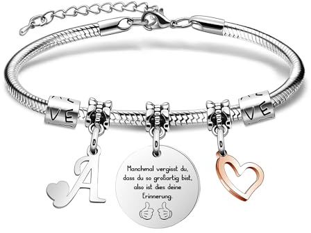 SAMORION 26 Brief Armband,Name Geschenk Inspirierende Armband,Manchmal Vergessen du,Dass Du So Großartig Bist Erinnerung Schmuck Für Frauen Geburtstagsg Armbänder für Freund Weihnachts Abschluss