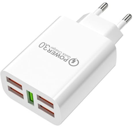 Caricatore USB multiplo 3.0, 5 porte presa USB ricarica rapida. Caricatore per cellulare Adattatore per caricabatterie rapido per telefoni cellulari. Multifunzione Universale. iPhone, iPad, Samsung,