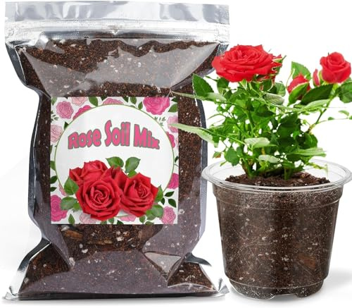 Bio-Rosen-Erde Mischung 10L, Zimmerpflanzen-Blumenerde für alle getopften Rosen, Gesunde Zimmerpflanzen drinnen züchten