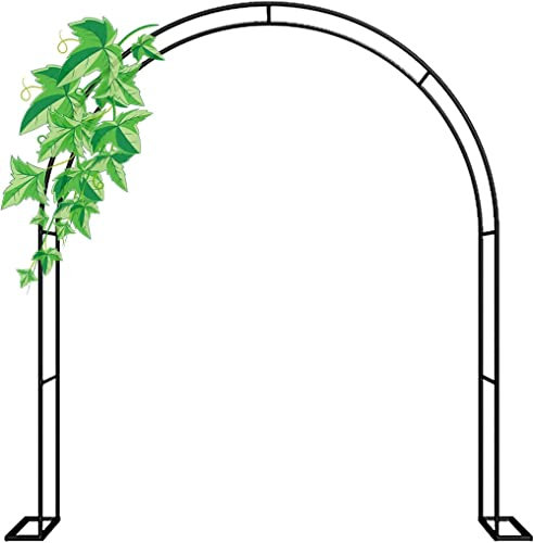 Extra breiter Gartentorbogen, 300/350 cm, Rosenbogen für Kletterpflanzen, Unterstützung für Rosen, Schwarz und Grün, 2,4 m breit x 2,2 m hoch