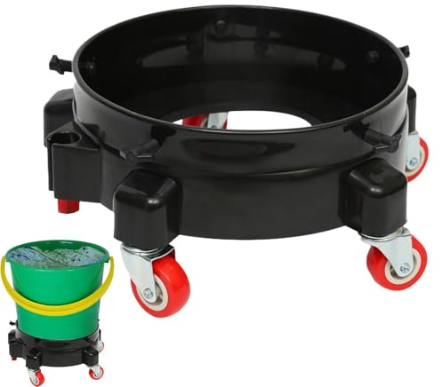 Car Wash Bucket - Duraable Bucket Wheels, Car Wash 360° Rotating Bucket | Slippery Washing Car Pulley Tray with Wheel Pad Bottom Roller, Car Heavy Duty Rolling Base for Car Wash and Detailing