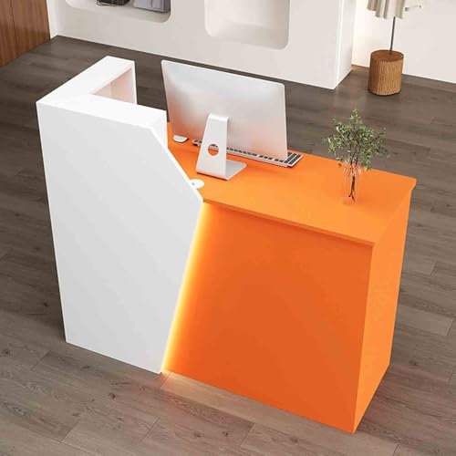 Generisch Empfangstheke mit LED-Beleuchtung, abschließbarer Schublade, Kassentheke mit Tastaturablage, Empfangstheke für Home-Office-Lobby und Salon.