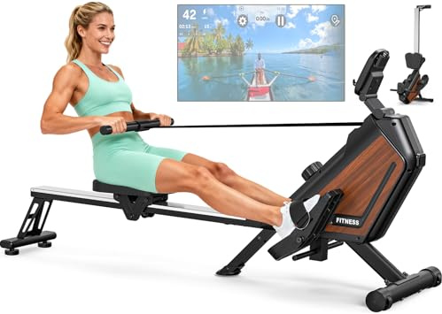 AeroMaze Rudergerät für Zuhause Magnetisches Rudergerät, 16 Stufen Widerstand, Leises Heimrudergerät für Cardio-Training, APP Connection,160 kg Belastbarkeit, Vertikal Verstaubar (Grün)