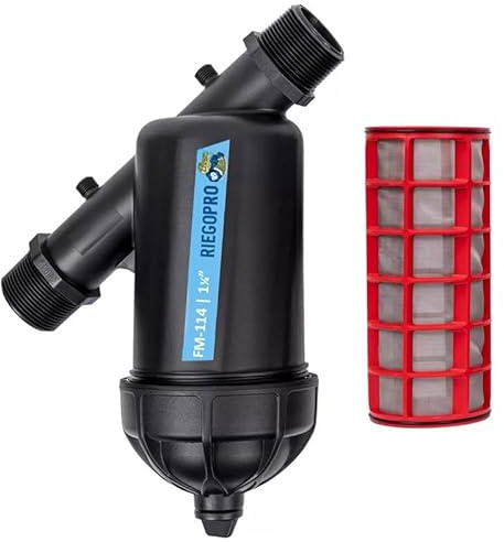 Riegopro Filtro de Malla RIEGOPRO - para riego por goteo y sistemas de riego – alta capacidad de retención de partículas, fácil limpieza, ideal jardines y huertos (1 1/4 para tubería de 40mm)