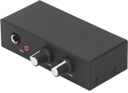 Semme Preamplificatore Stereo con 3 Uscite, Amplificatore per Cuffie con Microfono a Basso Rumore per Microfoni Dinamici e a Condensatore, Ideale per Uso Domestico e in Studio