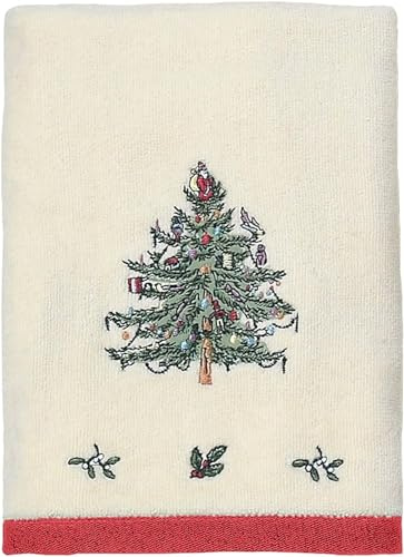Spode Avanti Linens - Handtuch, Urlaubs-Badezimmer-Dekor Christmas Tree Red Collection