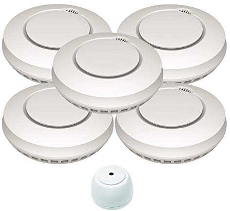 Aktion-Jeising GS559A 5er Set Funkrauchmelder - Hitzemelder - Brandmelder EN14604:2005/AC-2008 mit kostenlosem Wassermelder GS158