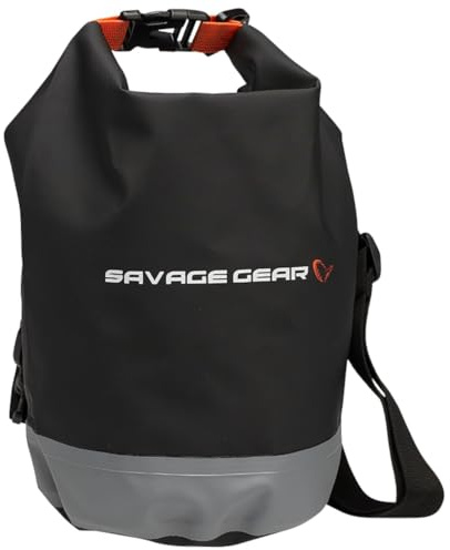 Savage Gear WP Rollup Tasche - wasserdichte PVC Roll-Up Tasche mit verstellbarem Schultergurt - Perfekt zum Waten, leichten Köderfischen und Spinnfischen an der Küste, langlebig, 5L