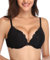 Deyllo Damen Push Up BH mit Blumen Spitze Schalen Bügel BH Gepolstert Elegant(Schwarz,75E)