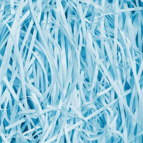 Emartbuy Light Blue Shredded Paper 500g – Soft Tissue Gift Filling for Hampers, Packaging & Crafting | Lightweight Paper for Gift Boxes, Baskets & Decorations