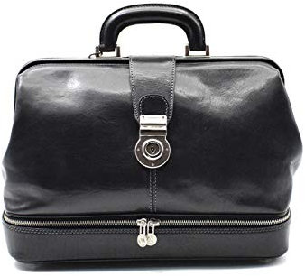 Leder Doktortaschen - D&D0208 - Made in Italy (Schwarz)