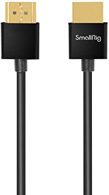 SMALLRIG HDMI 4K-Videokabel, ultradünnes Kabel, High-Speed - 2956B | unterstützt 3D, 4K bei 60 Hz, Ethernet, ARC-Stecker auf Stecker für Kamera Monitor HDTV für PS5/4/3 und für Xbox, 35 cm