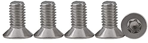 25 piezas M4x12 Tornillos para metales Torx Tornillos madera inoxidable Tornillo Mecánico de Cabeza Avellanada Accionamiento estándar Rosca Completa，para equipos de maquinaria y muebles para el hogar