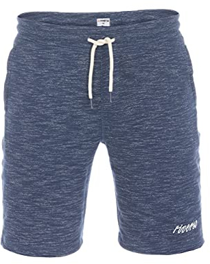 riverso Herr sweatshorts RIVMike korta sweatshorts Bermuda sommar sport shorts bomull svart blå röd oliv grå S M L XL 2XL 3XL 4XL 5XL, Insignia Blue Melange, XL