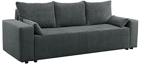 Schlafsofa Lipito mit Bettkasten und Schlaffunktion, Schlafsofa 3 sitzer mit schlaffunktion, Sofa mit Bettfunktion, Schlafcouch Bettsofa, Couch, Couchgarnitur, Farbauswahl (Poso 60)