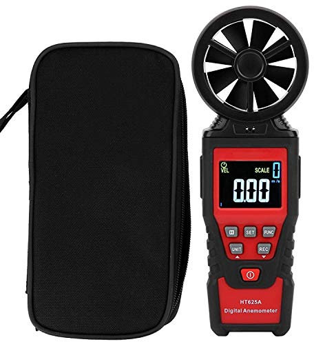 Anemometer Handheld,Backlight Display,Portable USB LCD Display Digital Measure Wind Speed Air Volume Temperature Humidity
