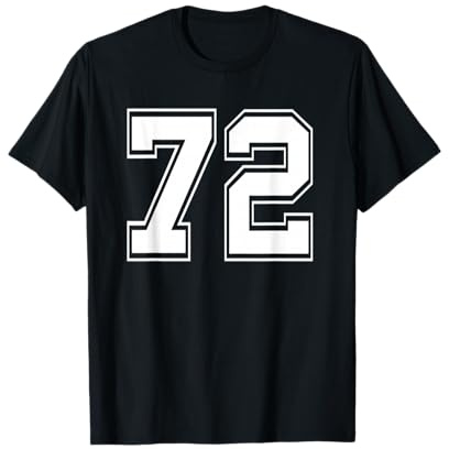 Trikot Nummer 72 Baseball Fußball Geburtstag T-Shirt