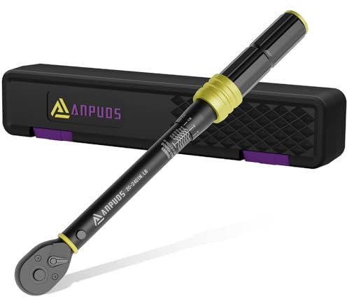 ANPUDS 1/4 Inch Drive Click Torque Wrench, 20-240 in.lb/2.3-27.1 Nm, Lightweight Small Inch Pound Bike Torque Wrench with 72-Tooth, Dual-Direction, MTB Mountain Road Bicycle Maintenance Tool