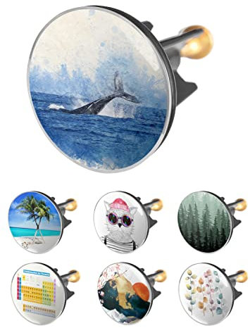 Arteneur Waschbeckenstöpsel 40mm Wal Fisch – Edelstahl Excenterstopfen mit extra Schwerer Messingschraube für stabilen Halt | Universeller Abflussstopfen für Waschbecken