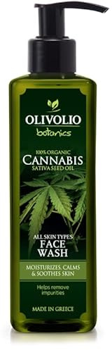 Olivolio Tvättgel/ansiktstvätt med 95 % naturliga ingredienser och 100 % ekologisk hampolja – utan mineralolja – 250 ml