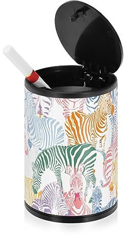 Safari Auto Aschenbecher für Zigaretten mit Deckel Geruchssicher Edelstahl Tragbare Rauchfreie Autozubehör Rauchfreie Aschenbecher für