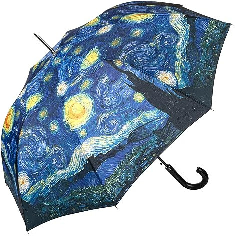 VON LILIENFELD® Parapluie Vincent Van Gogh nuit étoilée Canne Grand Robuste Ouverture Automatique