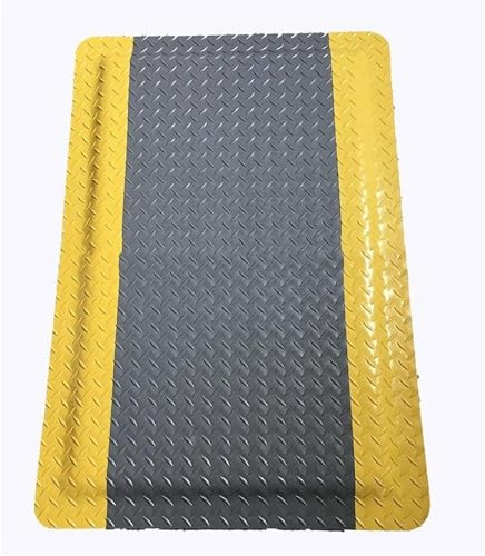 JIUYUEYA Anti-Ermüdungs-Bodenmatte, Küchenmatte, Stehpultmatte, Bequeme Stehmatte for Zuhause, Büro, Garage – wasserdicht, leicht zu reinigen (Color : Gray Yellow, Size : 60x80cm)