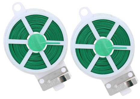 OFFSCH Legacci da Giardino per Piante in Ferro e PVC con Taglierina, 2 Pezzi per Fissaggio Facile di Piante e Frutti in Casa e Coltivazioni Agricole