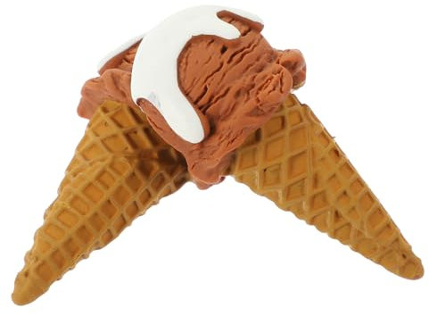 FOYTOKI 2stücke Künstliches Eiscreme Modell Realistische Dessert Deko Für Fotografie Party Und Shop Display Attraktive Nachbildung Schokoladenfarbe Für Kreative Präsentationen