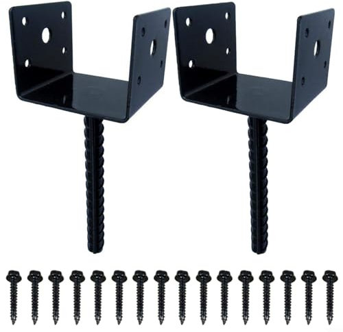 HEIBTENY 4 Stück U-förmiger Zaunpfostenhalter für Holzpfosten Einbetonieren Pfostenträger zum Einbetonieren Pfostenanker 255 * 95 * 85 mm