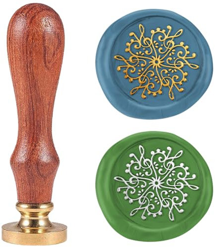 DELORIGIN 25mm Wachssiegelstempel Blume Der Notizen Retro Siegelstempel Abnehmbarer Messingkopf Siegelstempel Für Umschläge Grußkarten Briefe Hochzeitseinladungen Geschenkverpackungen