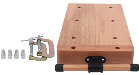 Wood Workbench Desktop, 18.5 * 11 * 2.7inch Woodworker Bench Vice, Portable Smart Vice w/Superior Clamping Solid and G-Shape Fixing Clips Beech Wood