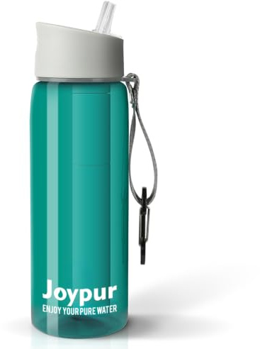 Joypur borraccia con filtro per esterna 650 ml borraccia filtrante acqua con 5 strati di materiali filtranti filtro acqua per sport campeggio sopravvivenza ecc. (Verde)