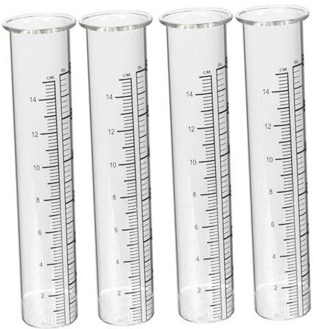 PHENOFICE 4pièces Pluviomètre à Tube à Essai Tubes Verre pour Pluviomètre Gradué pour Mesure De Pluie Extérieur Et Domestique