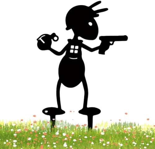 GkgWuxf Gartenpfähle aus Metall, Dekoration für den Garten, Kunstornamente aus Metall,Metall-Ameisen-Ornamente, Topfpflanzen, Erdspieße - Yard Art Decor Metallpfähle für Garten, Bauernhof, Hof, Rasen