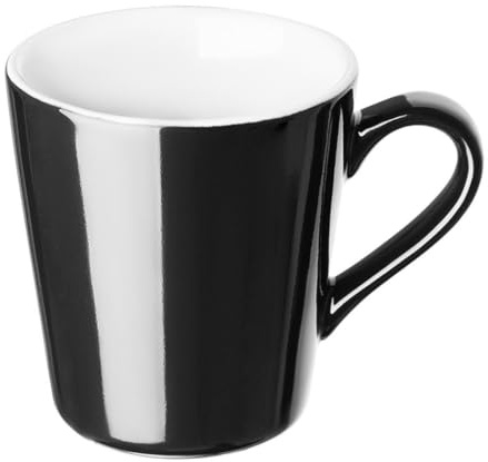 Olympia Cafe Flat White Cups Stoneware 170ml, Black, Pack of 12 | Heat-retaining design keeps beverages warm, with a durable structure built to handle daily commercial cafe use.
