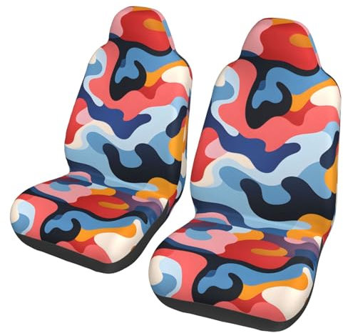 Mexpekil Autositzbezüge, Camouflage, bunt, Autositzbezug, universal, für Damen und Herren, 2 Stück