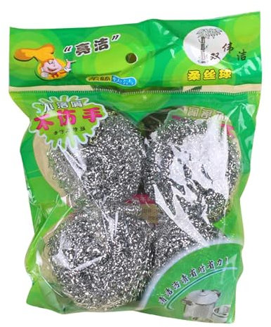 Steel Cleaning Balls | Stainless Steel Wool Scrubber, Solid Steel Cleaning Ball, Multipurpose Steel Wire Ball | Scrubbing Scouring Ball, Dishes Washing Scrubber Steel Scrubber Ball For Cookware