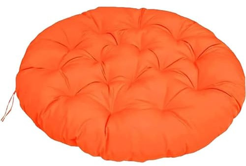 Outdoor Hängesessel Kissen mit Blumenampel Design Orange Rund Sitzkissen für Gartenmöbel 40x40cm