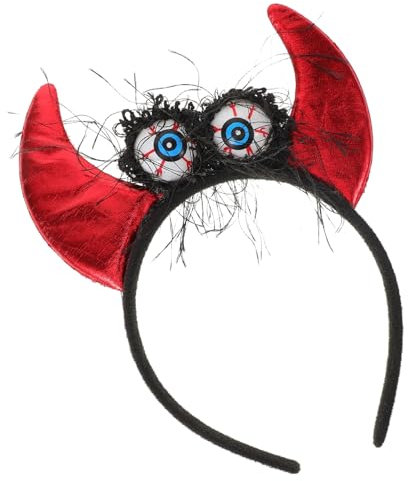 CATIEBYE Leuchtendes Augapfel Stirnband Halloween Haarreif Aus Eisen Und Stoff Universell Cosplay Kopfschmuck Für Party Und Kostüm