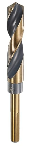 sourcing map Twist Drill Bit 17mm Dia High-Speed Steel 4341 Metric Drill Bits 5.9 Overall Length with Black & Gold Oxide Coating for Drilling Hard Metals, Stainless Steel, Alloy Steel