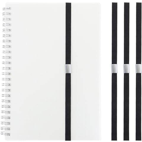 Mini Skater Elastic Planner Bands Book Page Markers for Hardcover Journal Notebook Book Lovers- Stretchy Closure Reading Straps to Holds Planner Closed, Fit Notebooks from 8 to 11” in Height, Pack of 4 (Black)