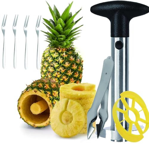 Pineapple Cutter Slicer and Corer Tool - Easy Clean Kitchen Core Remover for Fruit Rings