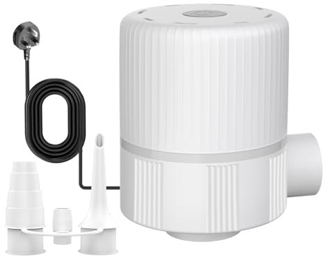 Electric Pump for Inflatables & Deflating 2 IN 1, Airbed Pump AC 220-240V 30W Quick Fill Electric Air Pump,3 Nozzles Air Mattress Pump for Air Bed Mattress, Beach Toys, Vacuum Bags,Paddling Pool