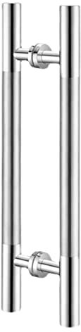 Glass Door Handle, Stainless Steel Round Tube Door Handle, Heavy Sliding Door Handles On Both Sides For Bedroom Bathroom Glass Door(Size:600mm)
