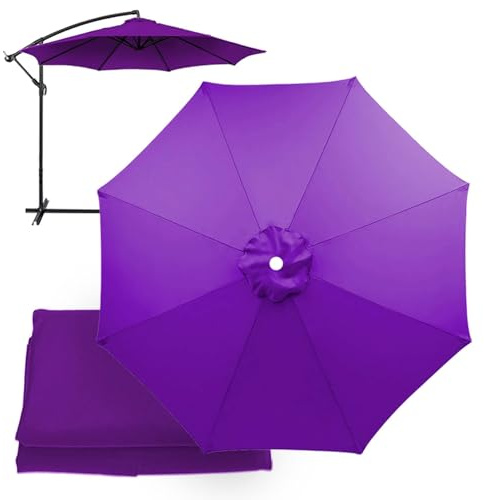 XEISYO Replacement Umbrella Covers 2/2.3/2.5/2.7/3/3.5M, 6/8 Ribs, UV Protection Garden Replacement Parasol Canopy, for Patio Yard Beach (Purple,6ribs-2.5m/8.2ft)