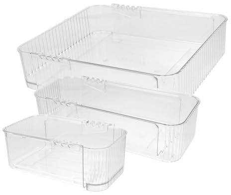 Mobestech 3pièces Organisateur De Tiroir Extensibles Pour Couverts Plateau De Rangement Séparateur De Tiroir Lot De Supports De Rangement Multifonctionnels